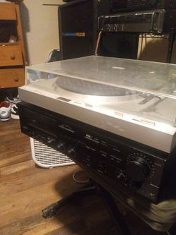 Dennon dra 355 and hitachi ht 40s turntable both work and sound great 100 bucks