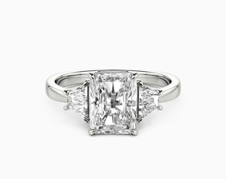 White Gold And crystal Engagement Ring 