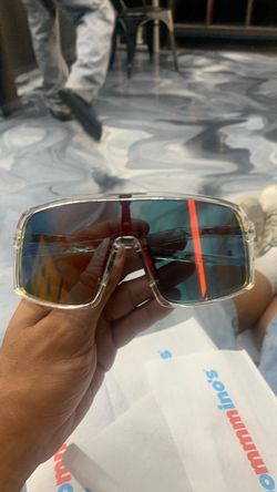 Oversized Shield Sunglasses Clear Frame