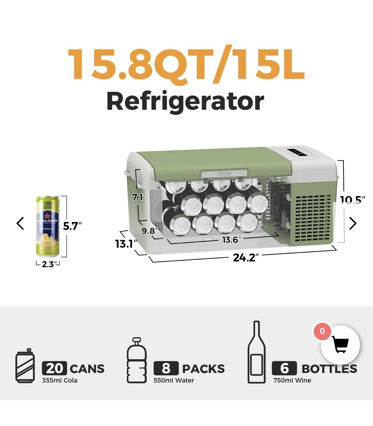 Fc15 Small Cooler/car Cooler Fridge/ Portable Fridge