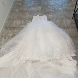 Never Worn Wedding Dress W/ Beautiful Long Train 