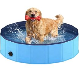 Foldable Dog Pool, Collapsible Dog Swimming Pool Hard Plastic Portable Pets Bath Tub for Dogs and Cats, Pet Wading Pool for Indoor Outdoor
