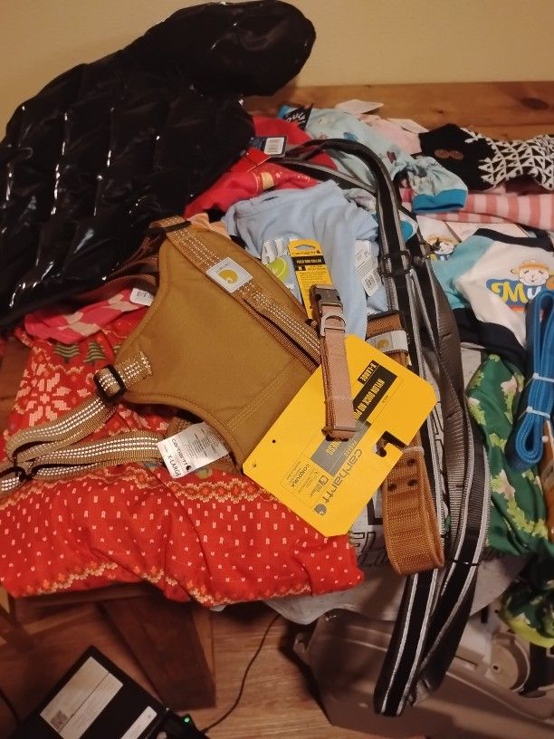 Brand New Dog Shirts, Halters, Socks, Swim Suits, Leashes All Sizes Half Price