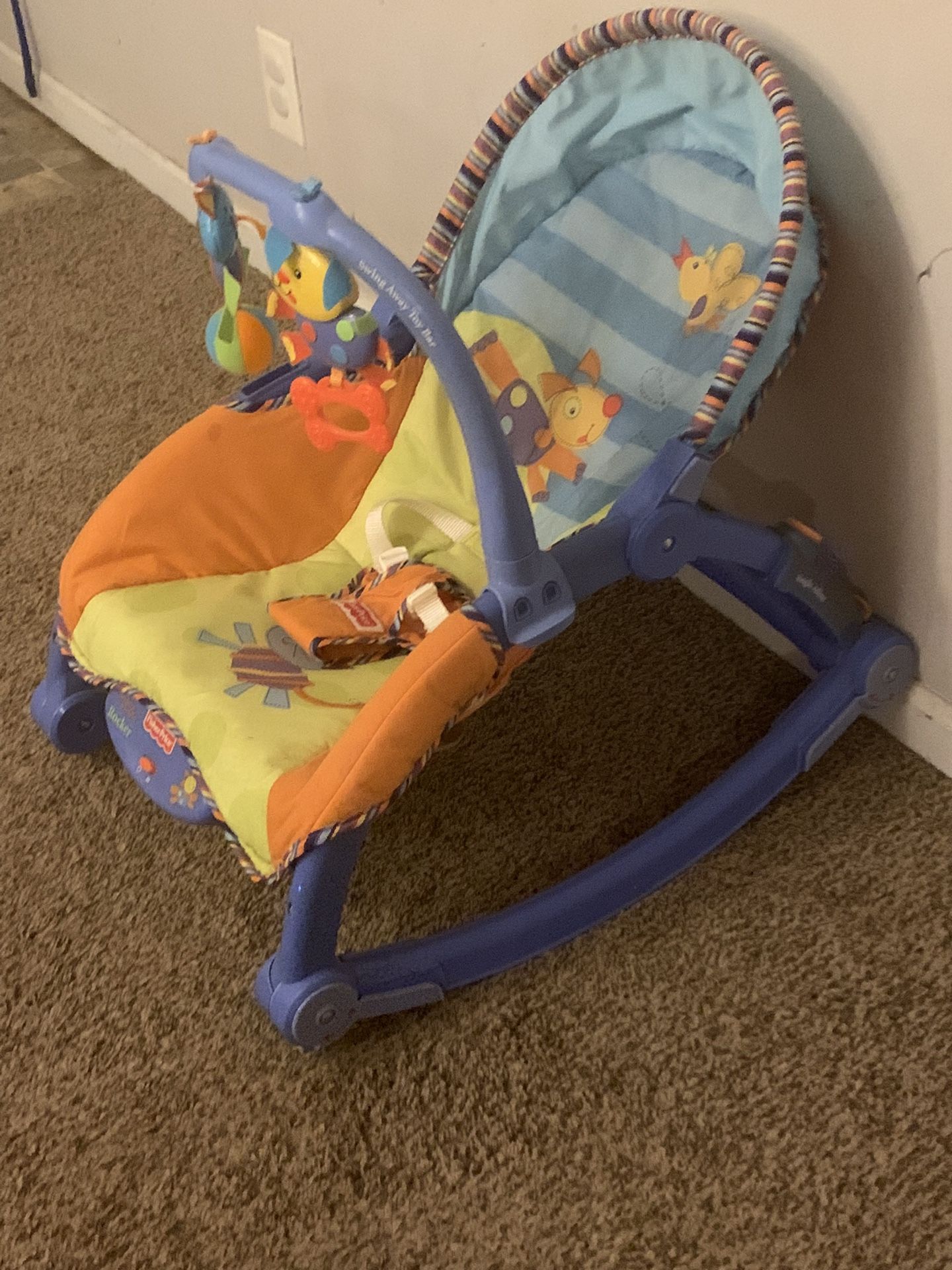CUTE PURPLE GENTLY USED BABY BOUNCER In Barely Used Condition, for Sale