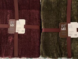 Chenille Throws 50”x72”  Two (2) Rayon & Acrylic