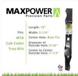 Mower Blade for 19 in. Cut MTD, Cub Cadet, Troy-Bilt Walk Behind Mowers Replaces OEM #'s (contact info removed) and (contact info removed)
