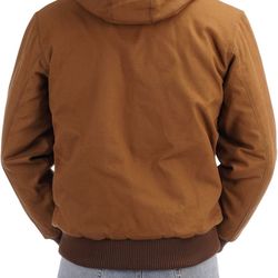 TUAOVA XXL - Men's Loose Fit Quilted Flannel Lined Workwear Waterproof Active Jacket Hooded Work Coat