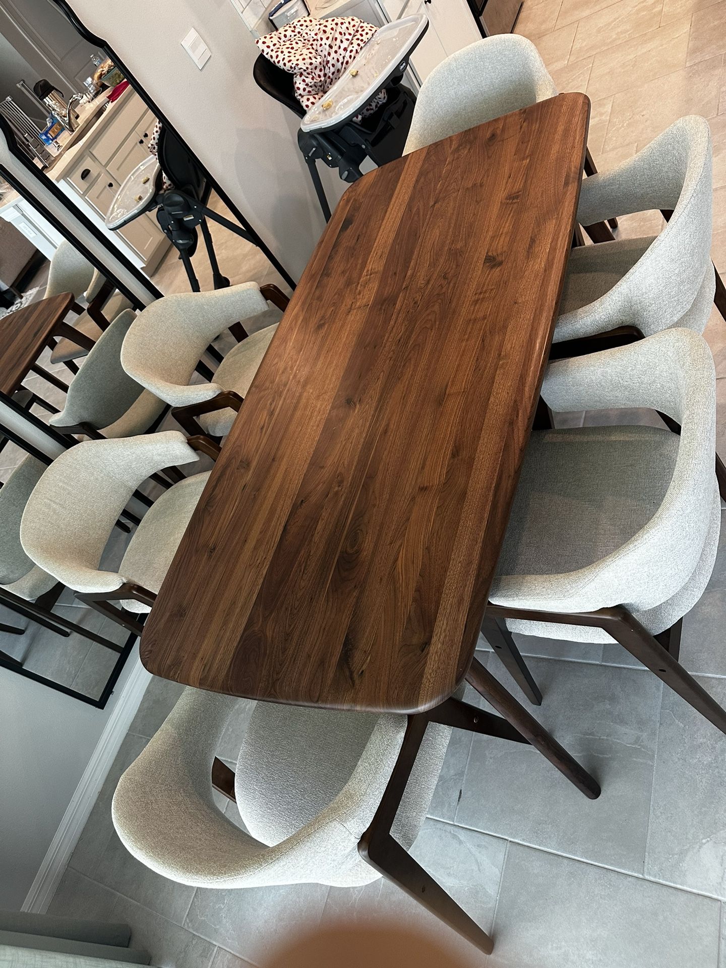 Castlery Walnut Dining Table – Like New $700(Orig. $1060)