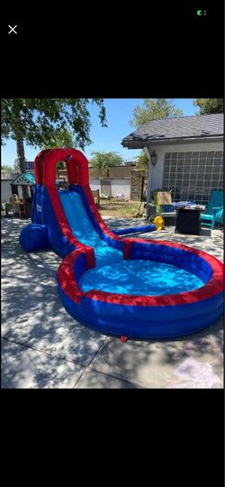 New sealed in box water park  slide pool with blower and climber