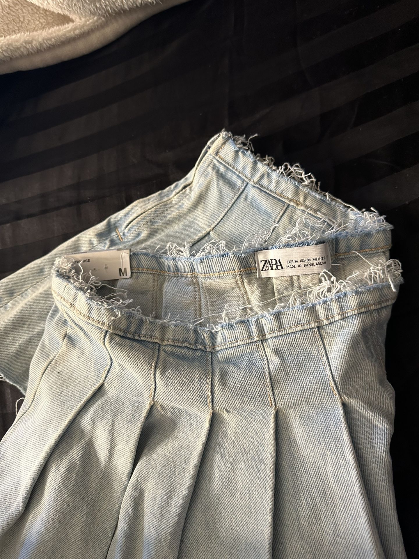 Zara Denim Low-rise Skirt