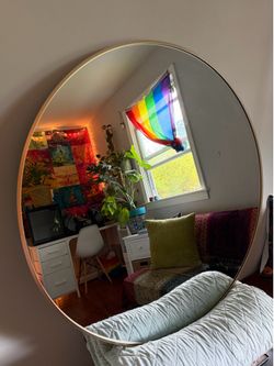 Large Round Wall Mirror Gold Frame