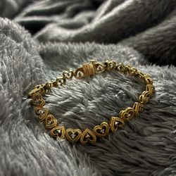 Diamond Heart Link Bracelet