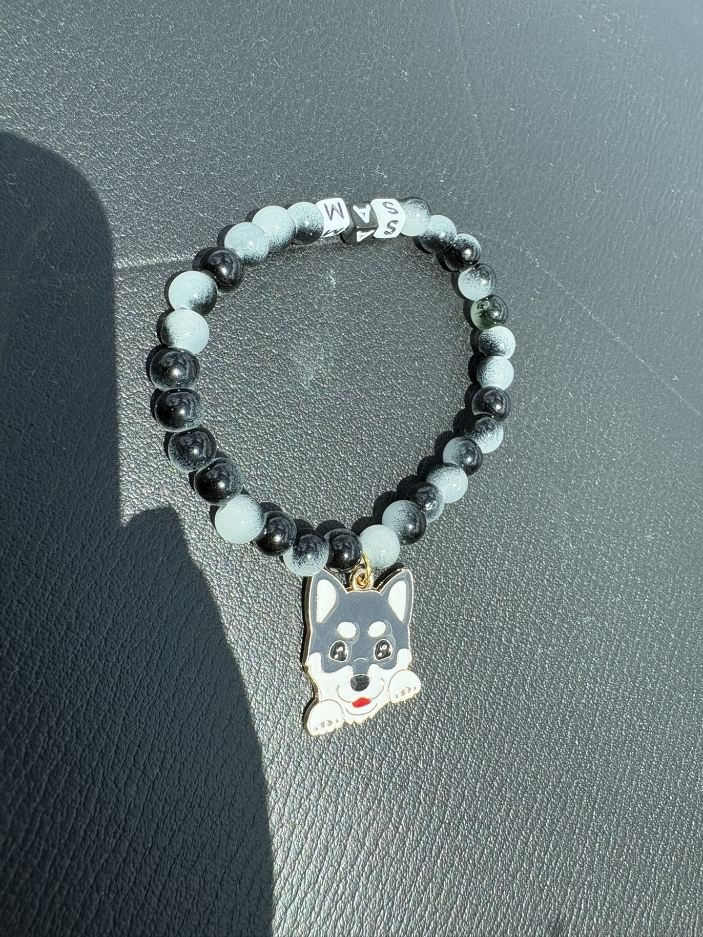 Handmade Personalized Name Bracelet With Dog Charm