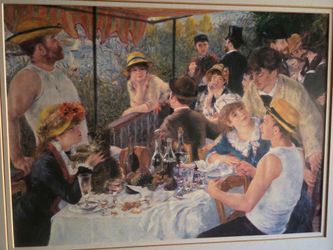 Large Framed Renoir Luncheon of the Boating Party Wall Art Impressionist Gallery Statement Decor 29x25