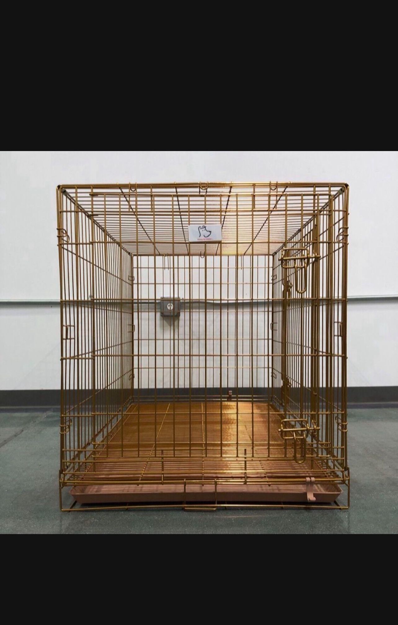 Dog Crate Wire Fodling With Metal Grid And Tray New I. Box