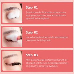 Eyelash Extension Cleanser, BREYLEE Eyelash Extension Shampoo Eyelash Extension Foam & Brushes Eyelid Cleanser for Makeup Remover Paraben & Sulfate 