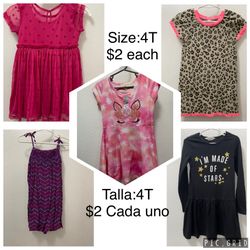 Used Toddler Dresses Size:4T $2 each  Vestidos para niña Talla:4T $2 Cada uno  Oxnard, CA 93033
