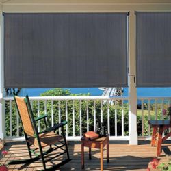 Outdoor Roller Shade, Patio Cordless Blinds Roll Up Shade (6' W X 6' L), Grey