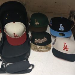 NEW ERA 59FIFTY) 5 hats original/ Brand new with new era hats cover case/ All for $360 OR OBO