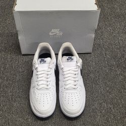 Nike Air Force 1 '07 White Midnight Navy Blue Sneakers FJ4146-104 Size 11