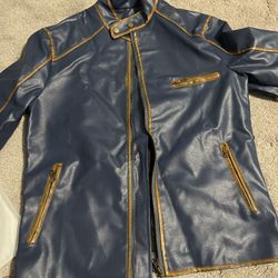 Blue Leather Jacket Men’s