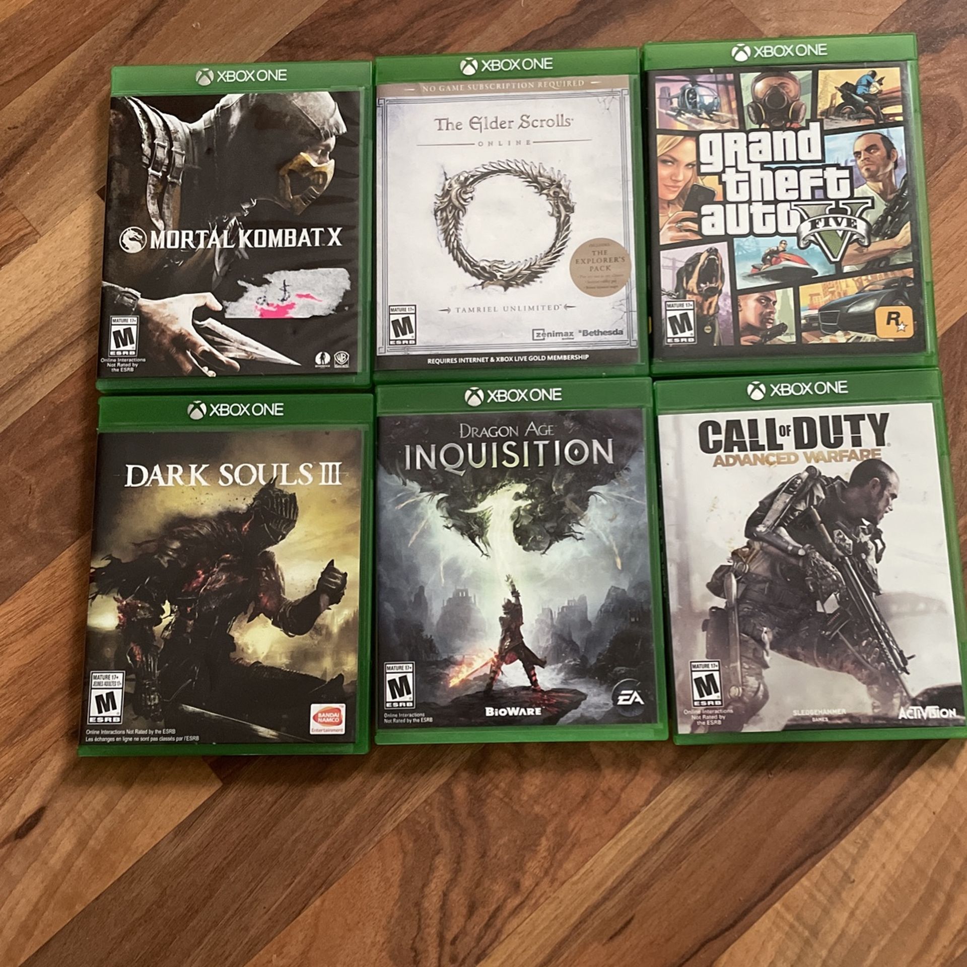 Set Of Six Xbox One Games Mint Shape 40.00 All