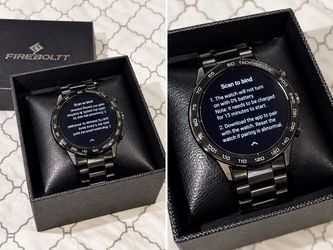 FIRE-BOLTT Black Smartwatch with Metal Band