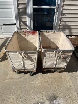 Two 6 Bushel Canvas Bins