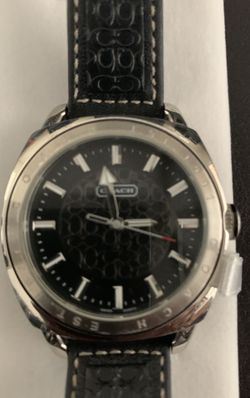 COACH Men’s BLACK Varick Signature Strap Watch