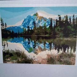 DIY Paint By Numbers Mountain Lake In The Alps Paint Set