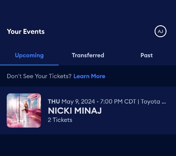 Nicki Minaj ticket - Section 416 Row 2