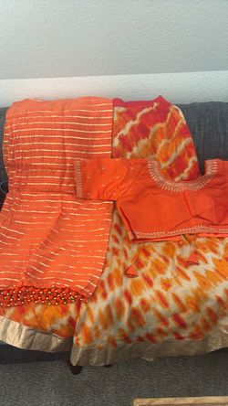 Women Beautiful M size orange lahanga set new only