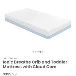 Brand New Delta Children Breathable Hypoallergenic Machine Washable Ionic Breathe Crib and Toddler Mattress with Cloud Core