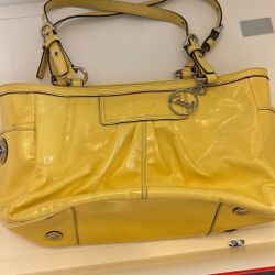 Yellow Leather Coach Purse