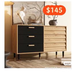 Contemporary Brown 6-Drawer Double Dresser, Modern Style, Composite Material, Light Brown Shade,
