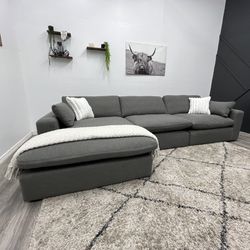 New Gray Sectional Cloud Couch - Free Delivery 