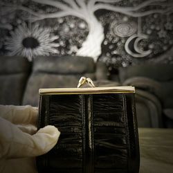 Vintage 1950 Eel Skin Kiss Closure coin purse wallet