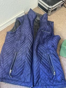 Free Country Blue Quilted Vest reversible size large