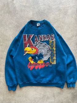 Vintage Kansas Jayhawks Crewneck Sweatshirt NCAA University of Kansas 90s Style XL