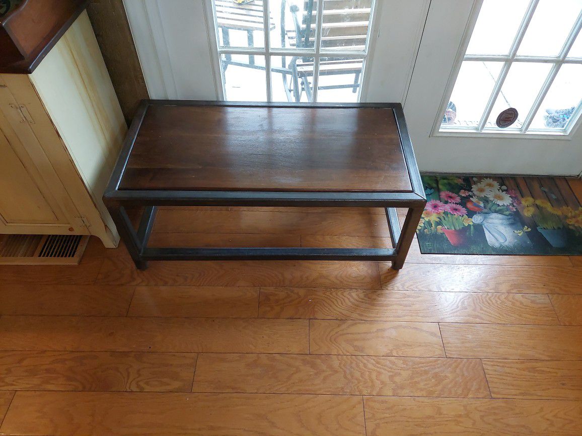 Steel And Wood Coffee Table