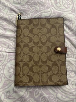 Coach leather note pad