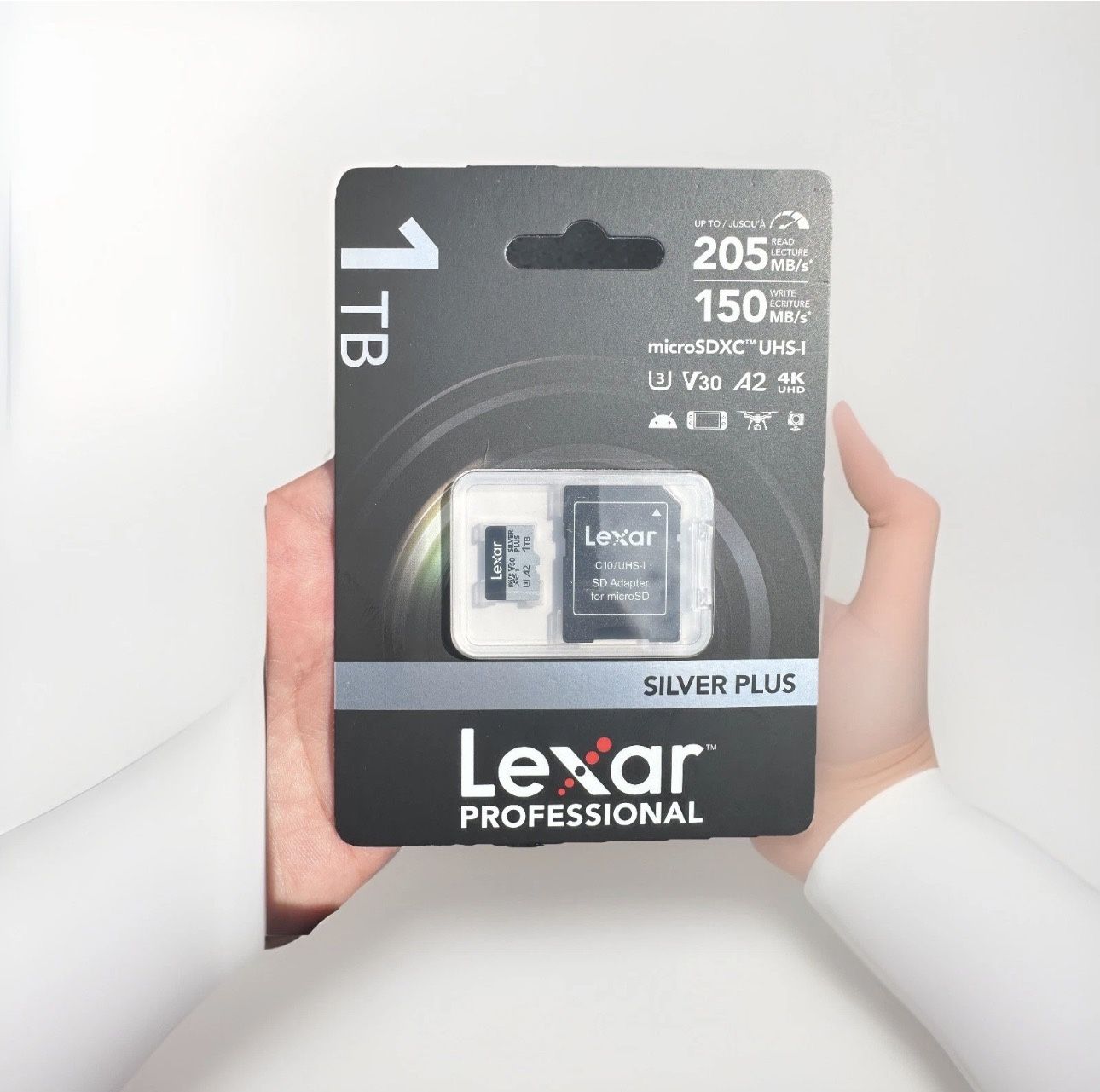 Lexar 1T Professional Silver Plus Micro SD UHS-I, C10, U3, V30, Full HD & 4K