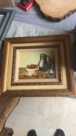 Vintage fine art of tombstone 1970 painting