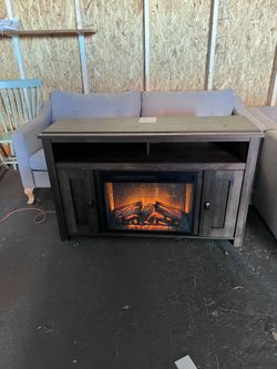 New Farmhouse Electric Fireplace Heat Remote Control 