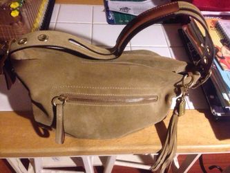 Medium brown suede coach purse
