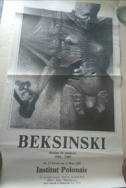Rare Beksinski poster from 1987, 18 1/4" x 30 1/2" with Creases!