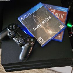 PS4 Pro CUH-7115B 1TB With Controller And 2 Games