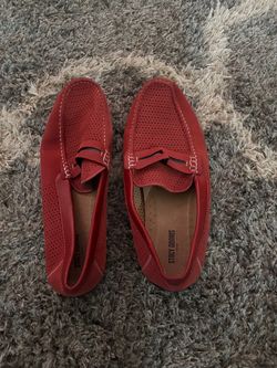 Stacy Adams Red Perforated Loafers
