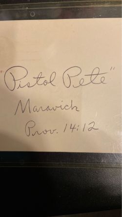 Genuine Pistol Pete auto on 1978 usps 10 cent post card x 2