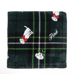 Victorias Secret PINK Cozy Green Fleece Puppy Dog Logo Sherpa Blanket 2024